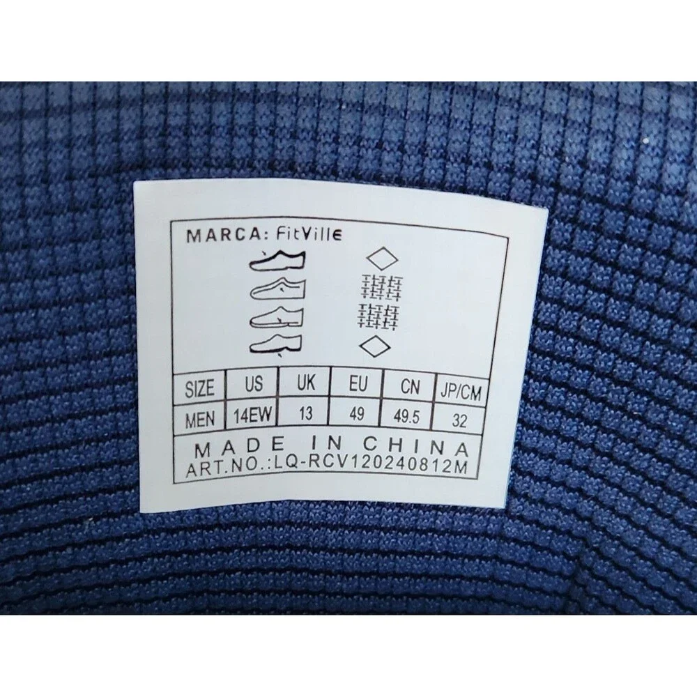 Fitville Men’s Shoes Size US 14 EW Blue Marca Lace Up Extra Wide Walking Comfort